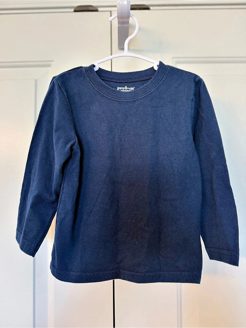 Plain Long Sleeve Tee in Dark Blue